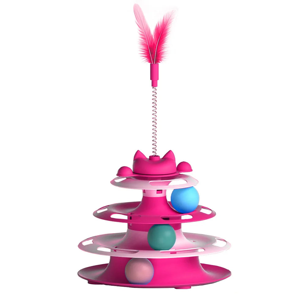 Interactive cat toy – vortex with balls and a stick