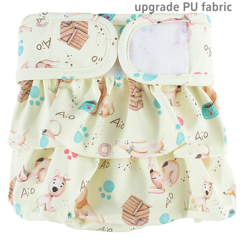 Adjustable Female Dog Diapers Reusable Washable Diapers for Small and Medium Dogs Solid Color Dog Dress Cute Pet Supplies