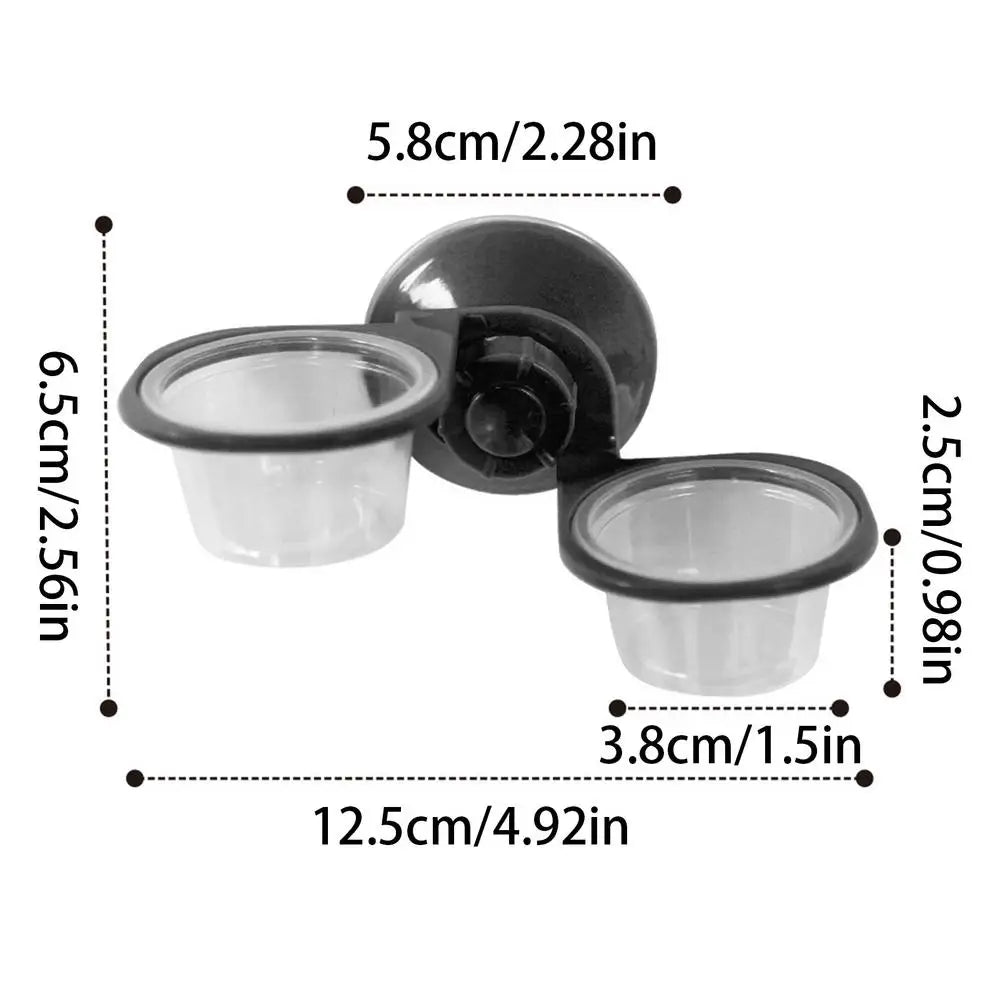 Reptile Food Dish Wall Mounted Removable Feeder Suction Cup Bowls for Turtle Lizard Snake Hermit Crab Leopard Gecko Frog Spider