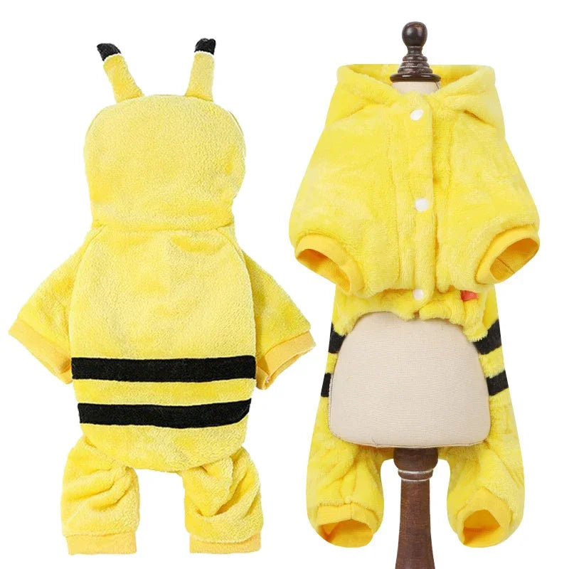 Winter fleece jumpsuit for dogs and cats – animal prints, XS–XXL