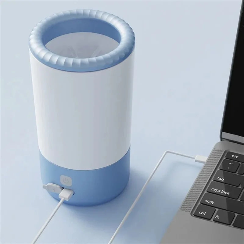 Automatic Pet Paw Cleaner Machine, Portable Dog and Cat Washer Cup with Soft Silicone Brush, USB-C Rechargeable, Waterproof