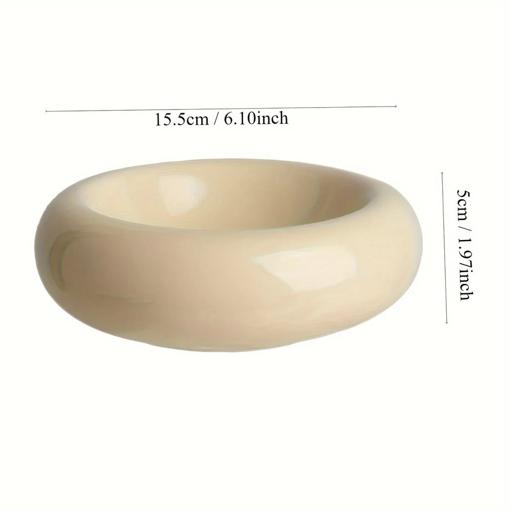 Ceramic Cat Bowl – Donut Design, Anti-Spill
