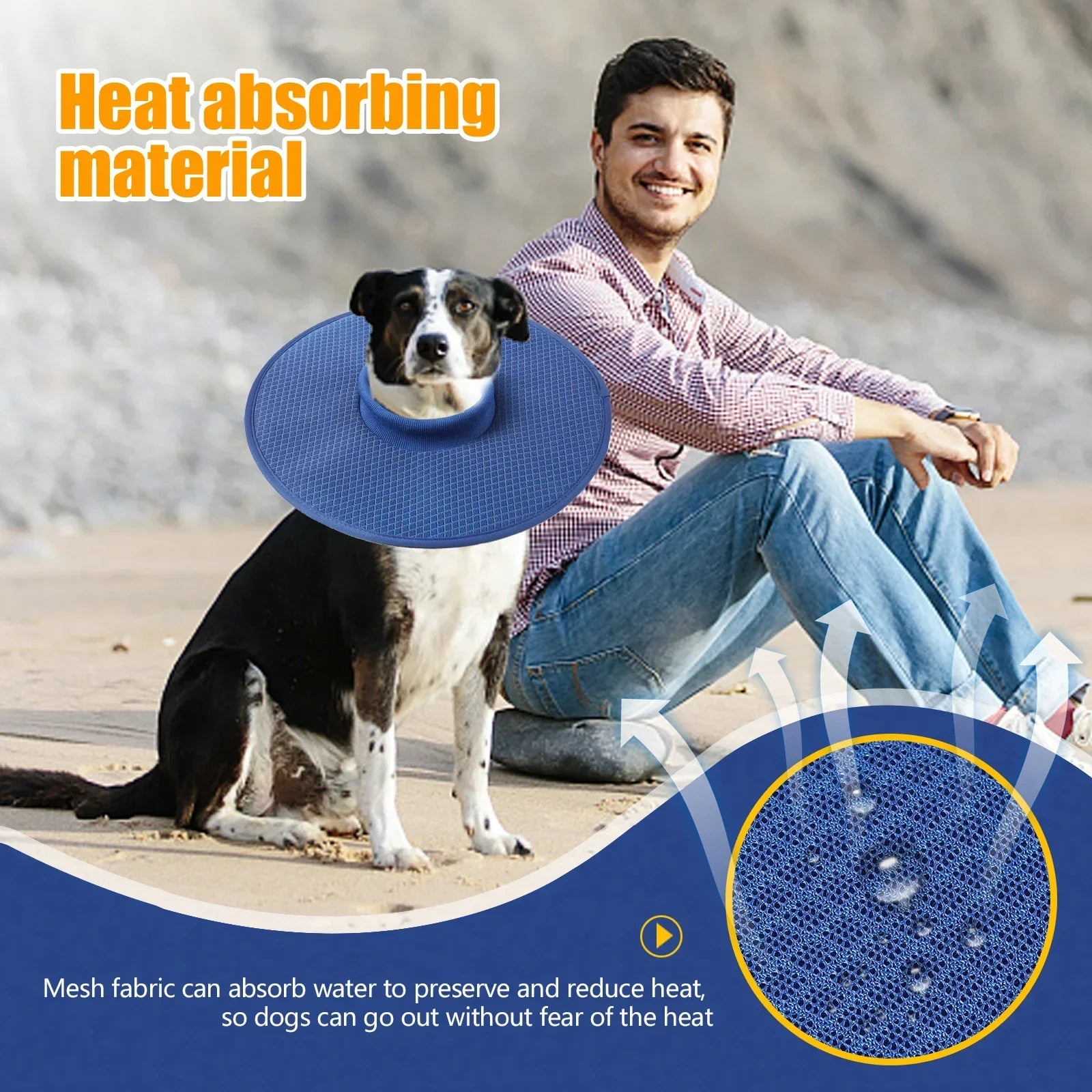 Dog Recovery Collar After Surgery Anti-Bite Lick Surgery Wound Adjustable Breathable Collar for Small Large Dogs Accessories