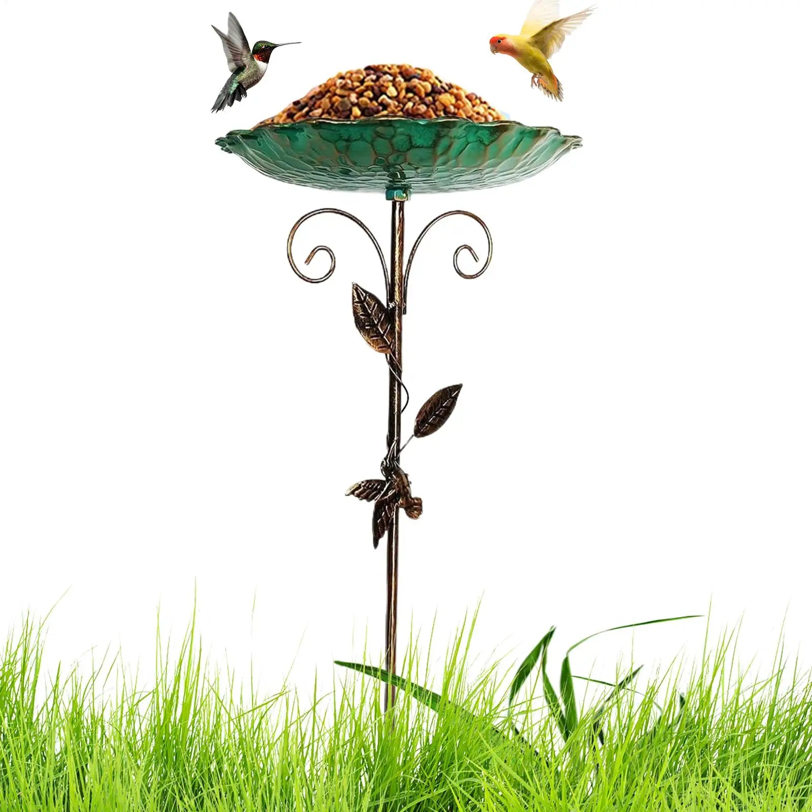 Bird Waterer on Stand – Metal, Adjustable Height, Garden Decoration