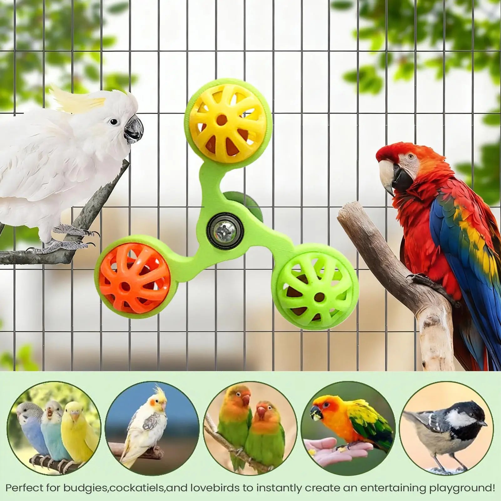 Interactive Swirling Toy for Parrots – Stimulation, Entertainment, and Chewing