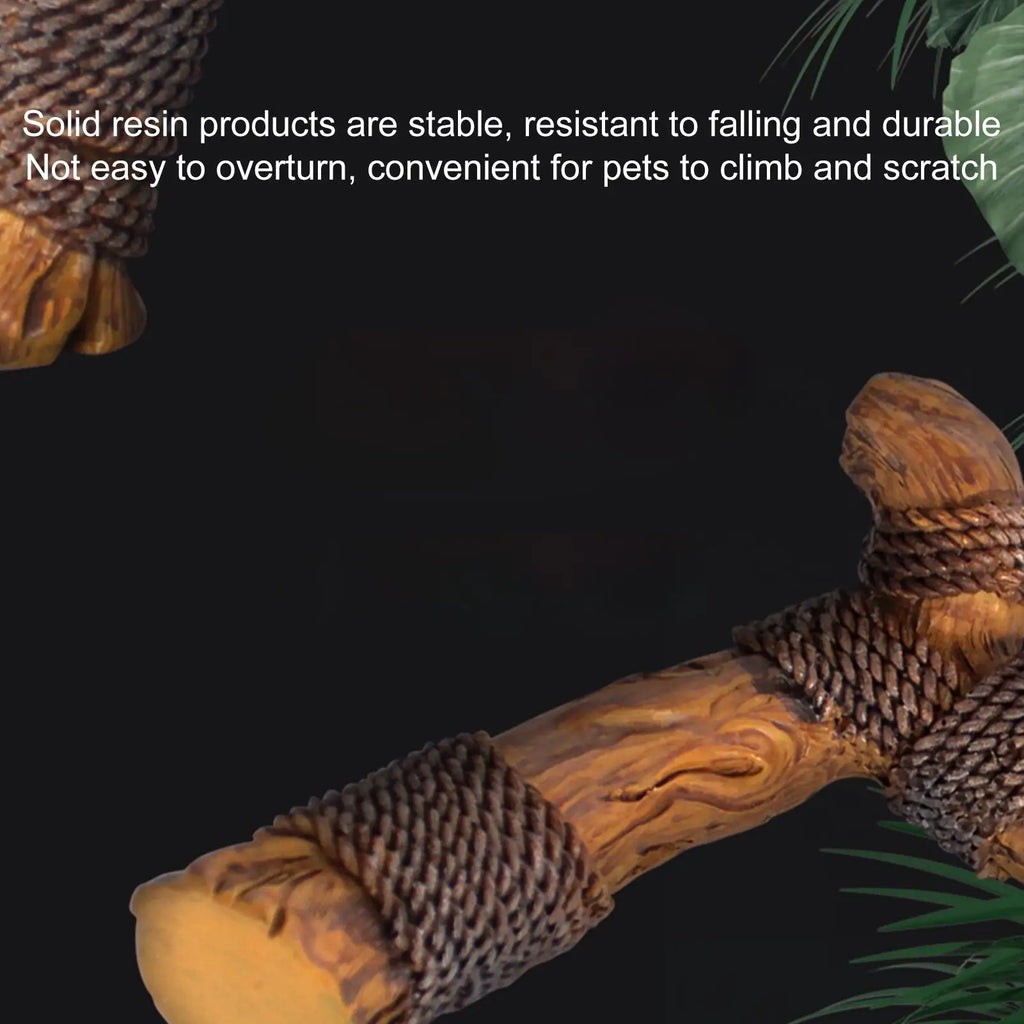 Reptile Climbing Branch Resin Climbing Tree Branch for Lizards Natural Texture Reptile Habitat Decoration for Snakes Bearded Dragons