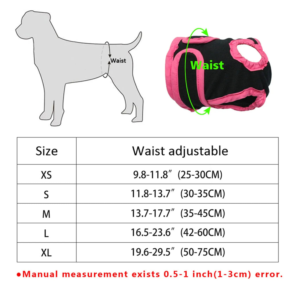 Washable Female Dog Diapers for Small and Medium Dogs Adjustable Pet Physiological Pants