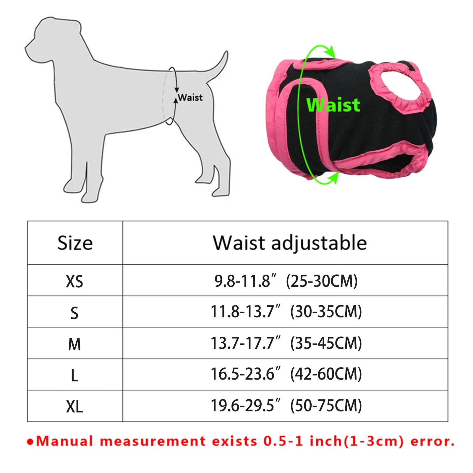 Washable Female Dog Diapers for Small and Medium Dogs Adjustable Pet Physiological Pants