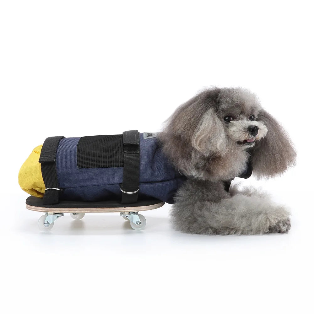 Pet Rehabilitation Aid Wooden Support Cart for Disabled Dogs with Chest and Limb Protection Mobility Scooter Dog Stroller