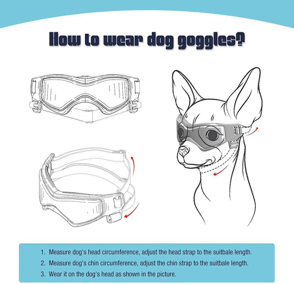 Protective Goggles for Dogs, Cat Sunglasses, Outdoor UV Protection Sunglasses for Small and Medium Dogs, Puppy Glasses, Pet Accessories