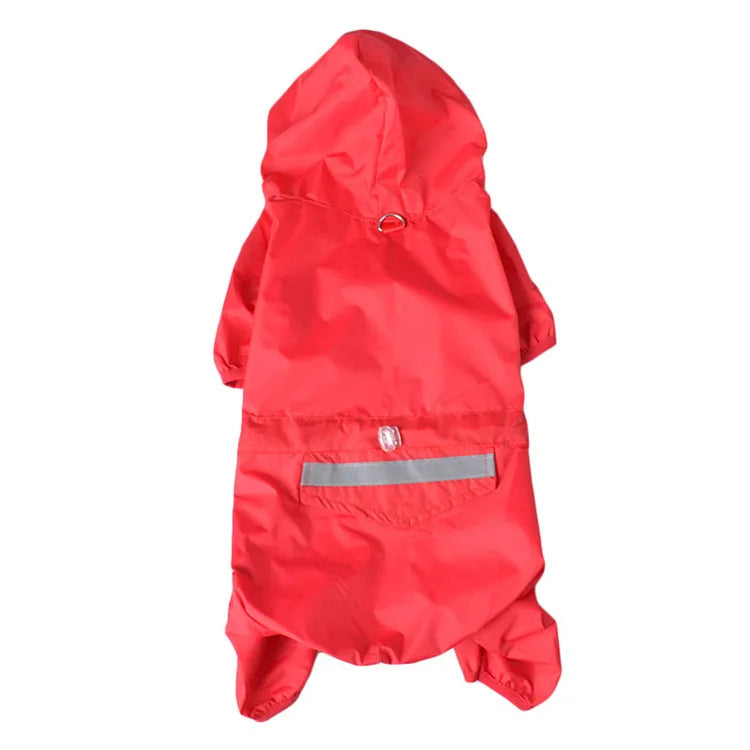Pet Dog Raincoat Outdoor Puppy Rainwear Reflective Hooded Waterproof Jacket Clothes for Dogs and Cats Apparel Supplies