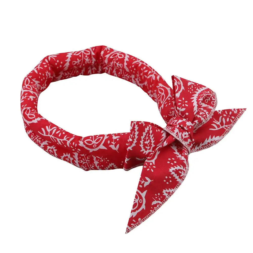 Cooling Pet Bandana for Dogs and Cats Summer Heat Relief Cotton Polyester Blend Adjustable Easy to Soak Use Lightweight Breathable