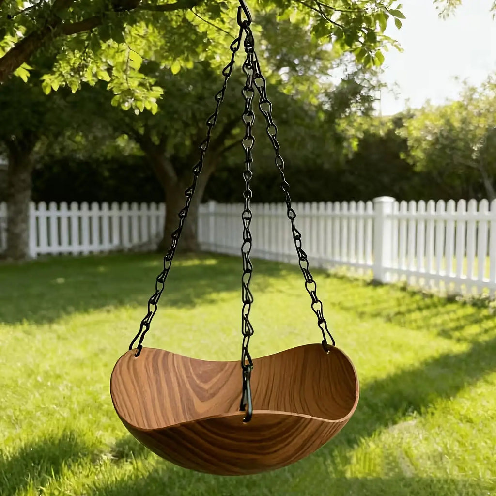 Wooden bird drinker and feeder - garden decoration, vintage style