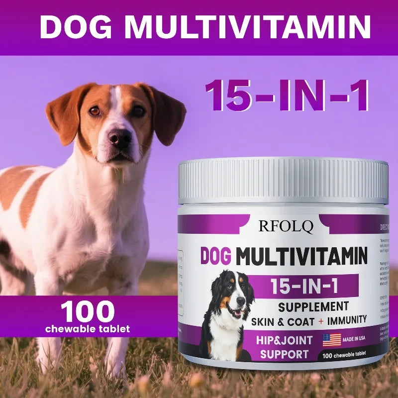 Dog Multivitamin - Promotes Digestive and Joint Health, Reduces Allergies and Hair Loss, Promotes Healthy Skin and Coat