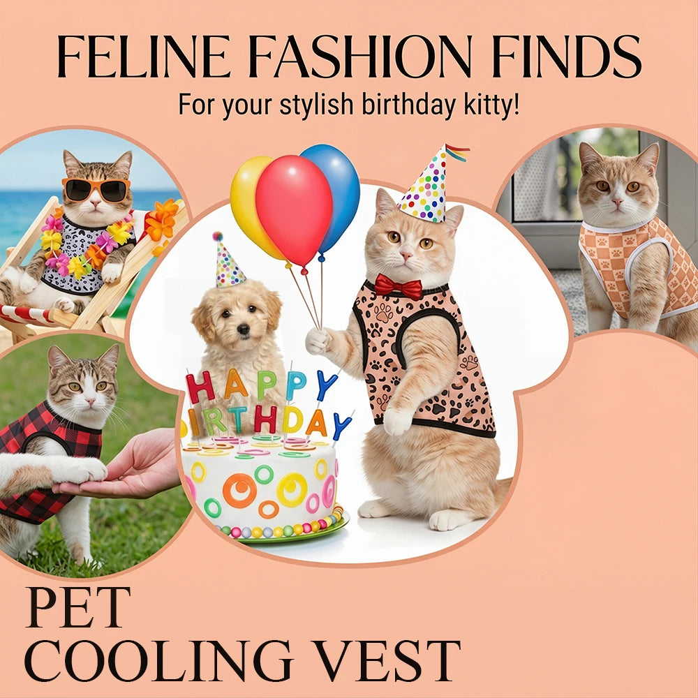 6Pcs Pet Cat Shirts for Kitten Small Dogs Lightweight Breathable Summer Leopard Print Sphynx Cats Apparel Soft Everyday Wear Set