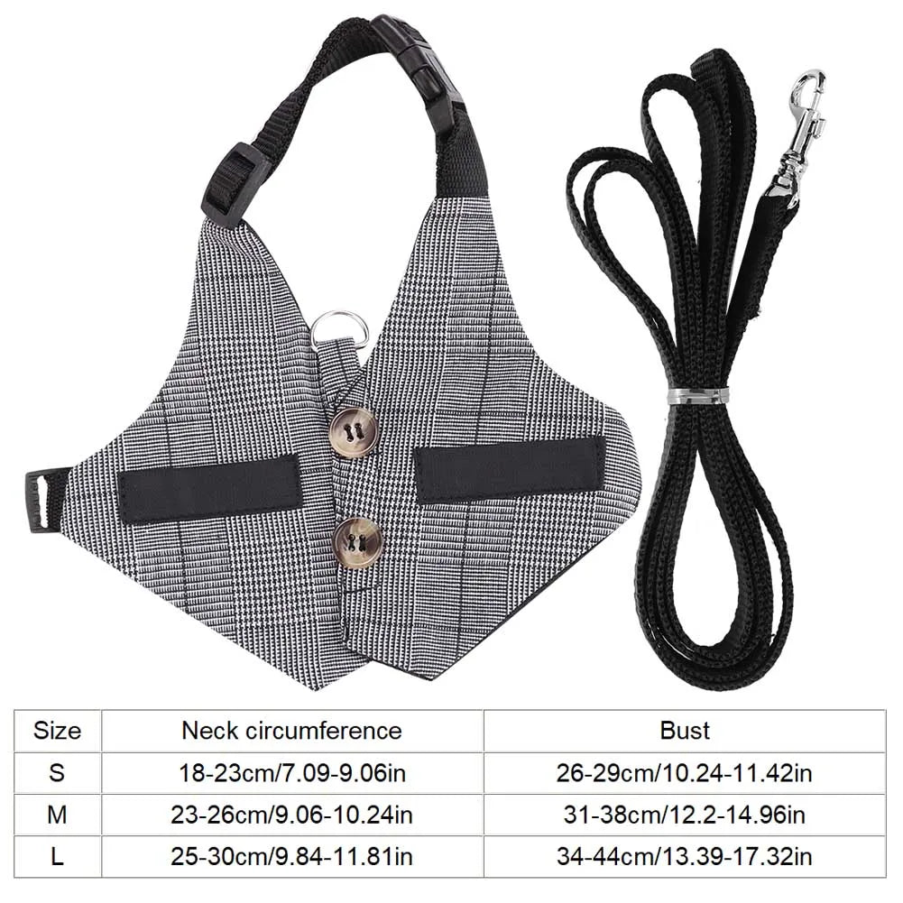 Rabbit Harness with Leash - cotton, gentleman style, for walks and playtime