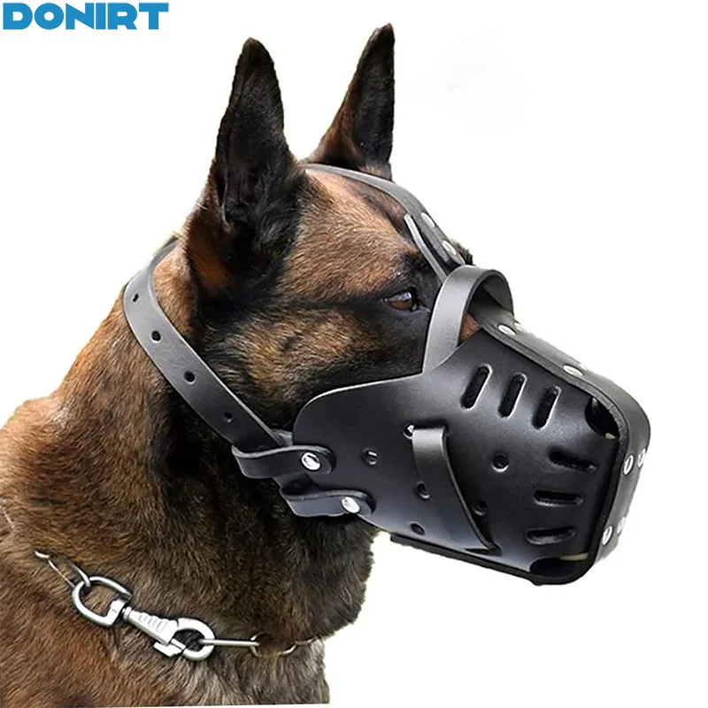 Leather Pet Dog Basket Muzzles German Shepherd Doberman Anti-Bite Dog Mouth Cage Dog Training Defense Masks for Small/Large Dogs