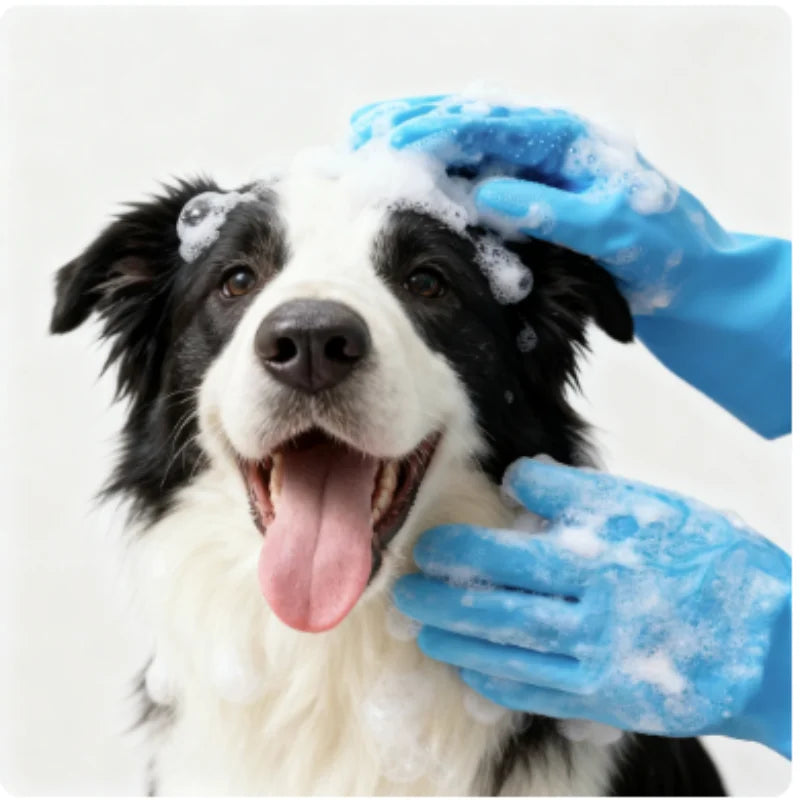 Pet Bath Gloves for Dogs And Cats Thick Anti-Scratch Scratch Protection Dog Bath Scrub Brush Essential Dog Supplies