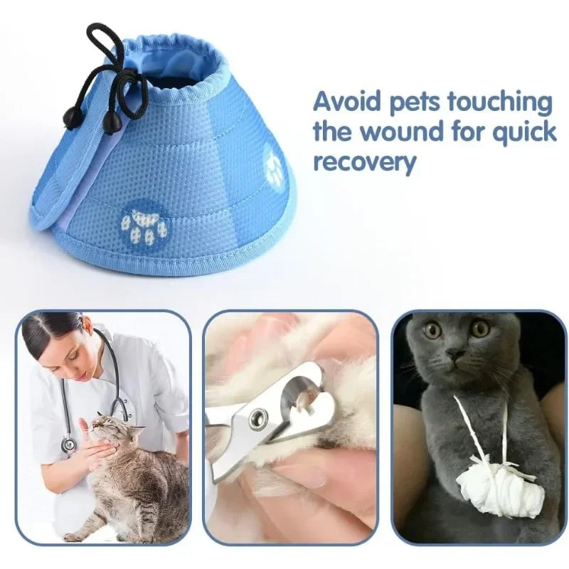 Soft Protective Collar for Cats and Dogs – Adjustable, Breathable, S/M/L