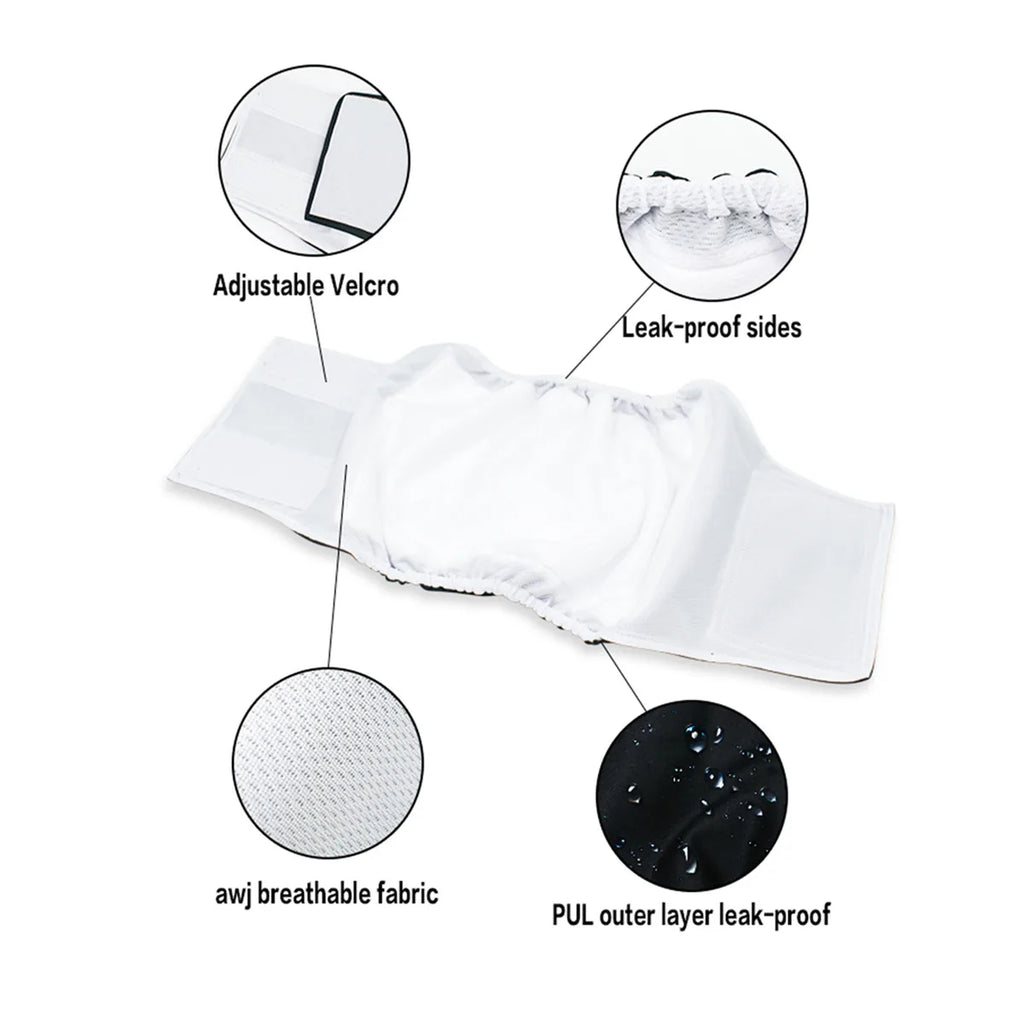 1PC Washable Belly Band for Male Dogs High Absorbing Male Dog Diapers & Extender Reusable Male Puppy Wraps for Medium Dogs