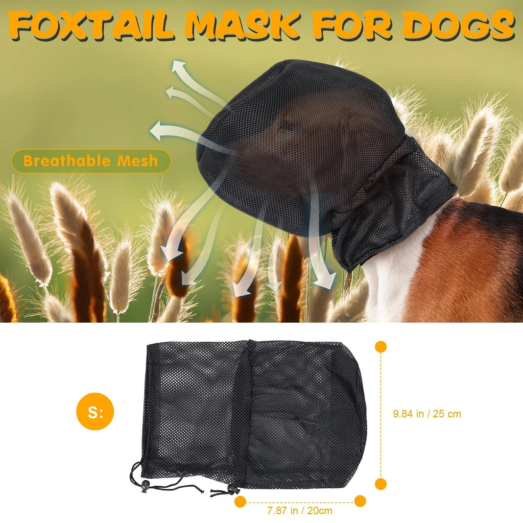 Dog Face Mask, Protect Eyes Ears Nose from Grass Seeds & Burrs