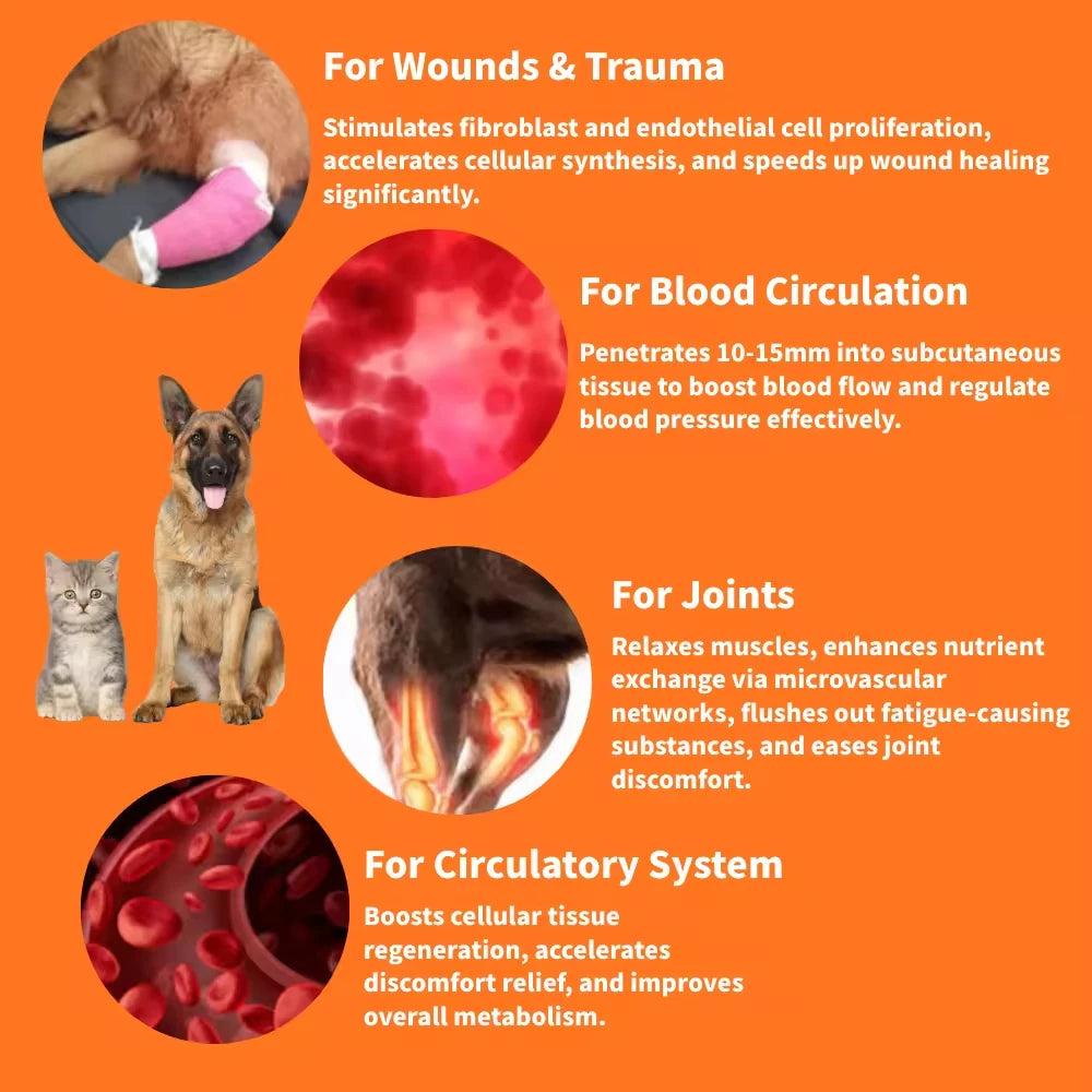 Portable Pet LED Infrared Light Therapy Device, Suitable for Cats and Dogs, Home Infrared Red Light Therapy Belt for Pet Care