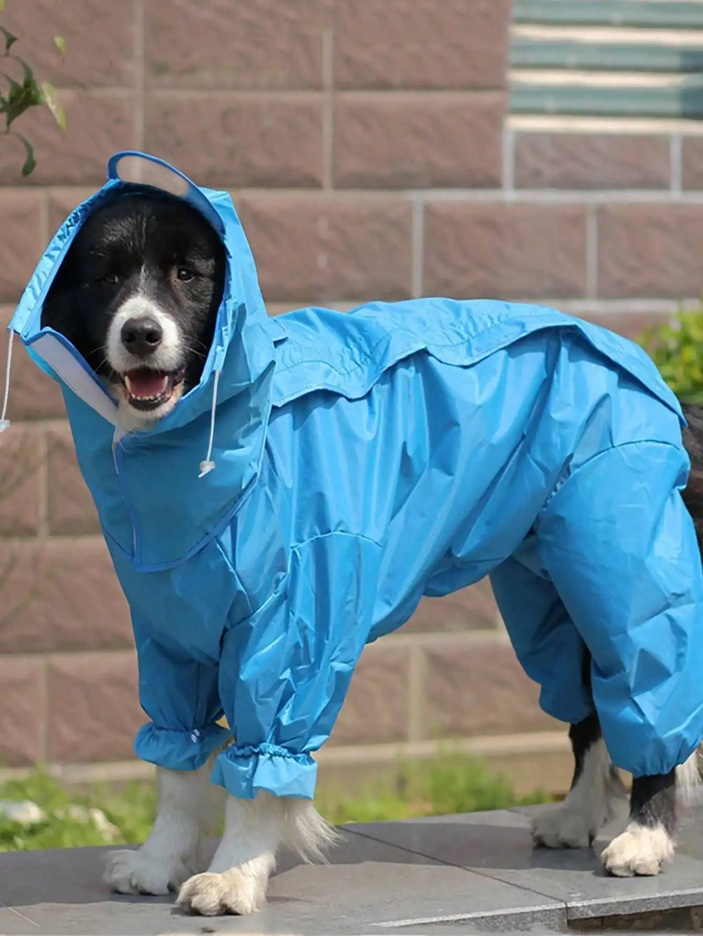 Dog Raincoat, Waterproof Dog Rain Jacket with Removable Hood, Adjustable 4 Legs Pet Poncho with Leash Hole, Snowproof Windproof