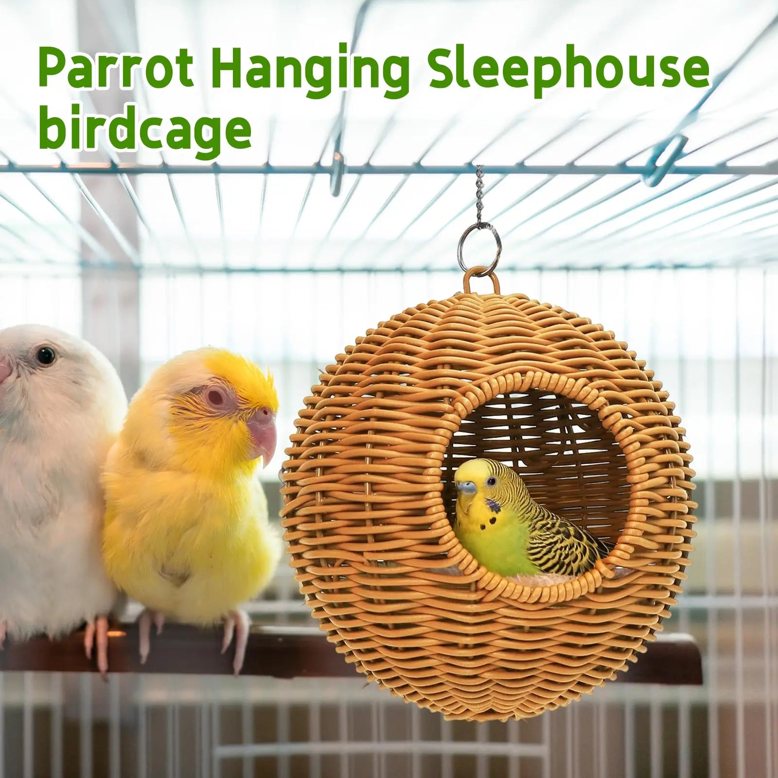 Parrot Rest House – Chew-Resistant, for Cockatiels and Budgies