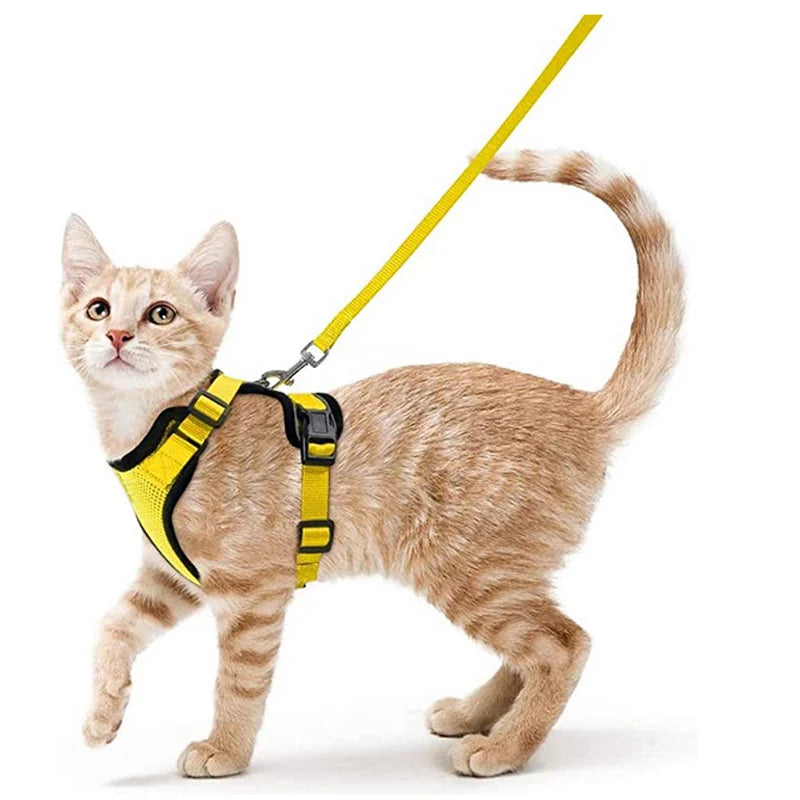 Cat Harness and Leash for Walking, Escape-Proof Soft Adjustable Vest Harnesses for Cats, EasyControl
