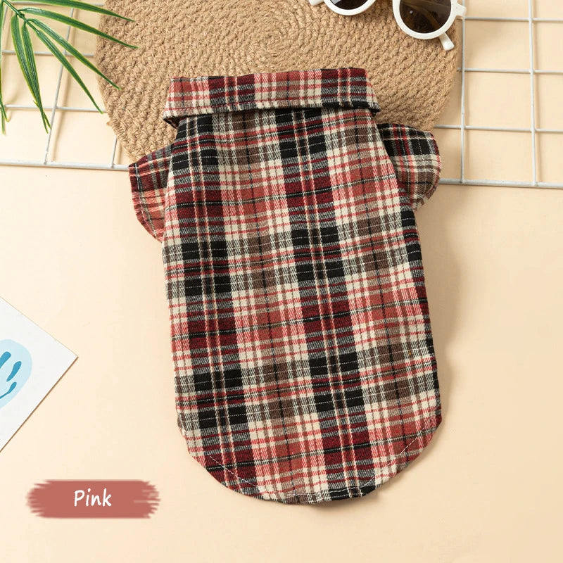 Plaid Shirts for Small Dogs and Cats – Polo Shirt for All Seasons