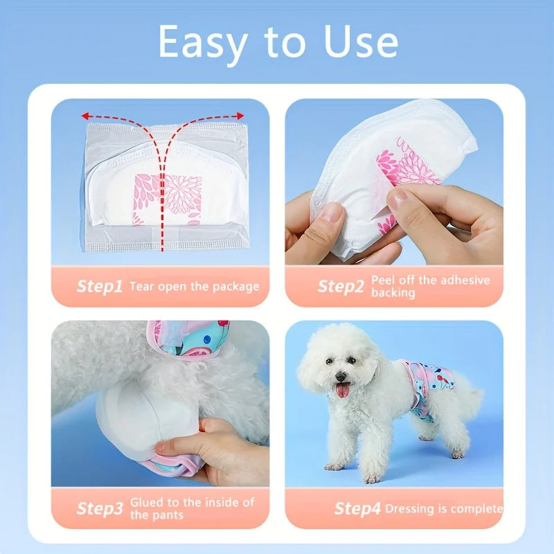 30pcs/Pack Dog Diaper Pads for Female Dogs Shorts Panties Disposable Pet Physiological Pant Liners Dog Accessories