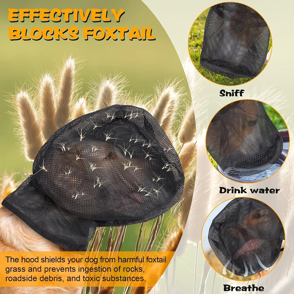 Dog Face Mask, Protect Eyes Ears Nose from Grass Seeds & Burrs