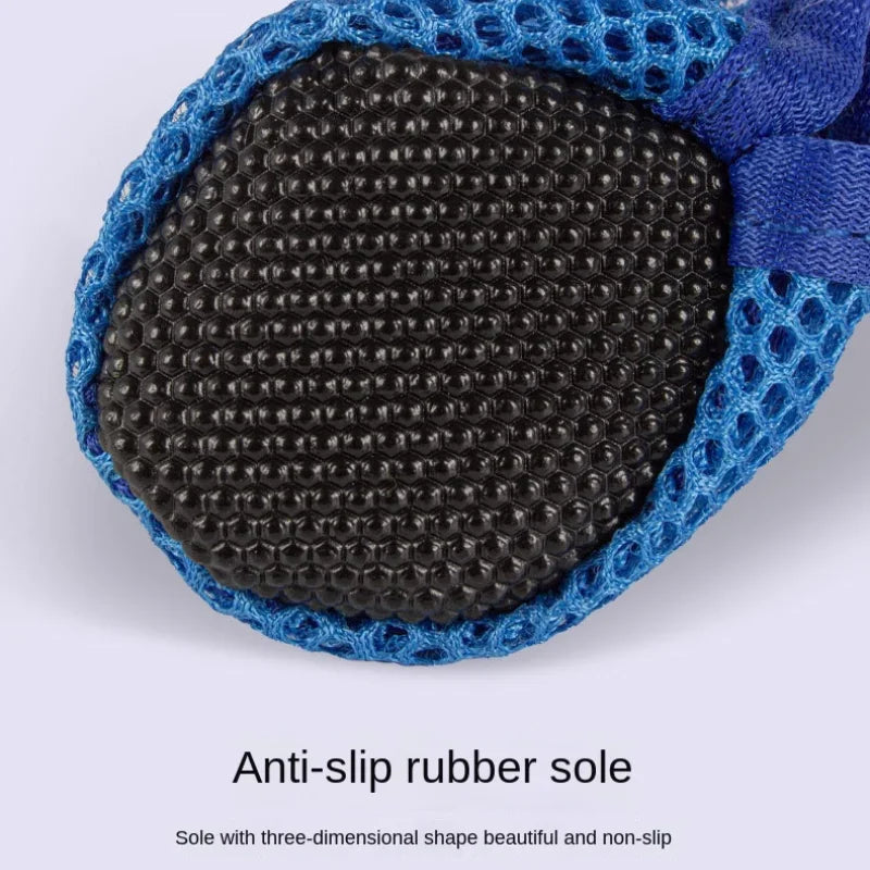 Breathable dog booties – anti-slip, washable, set of 4