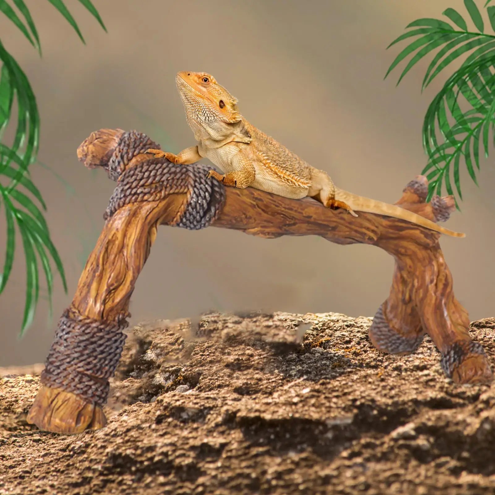 Reptile Climbing Branch Resin Climbing Tree Branch for Lizards Natural Texture Reptile Habitat Decoration for Snakes Bearded Dragons