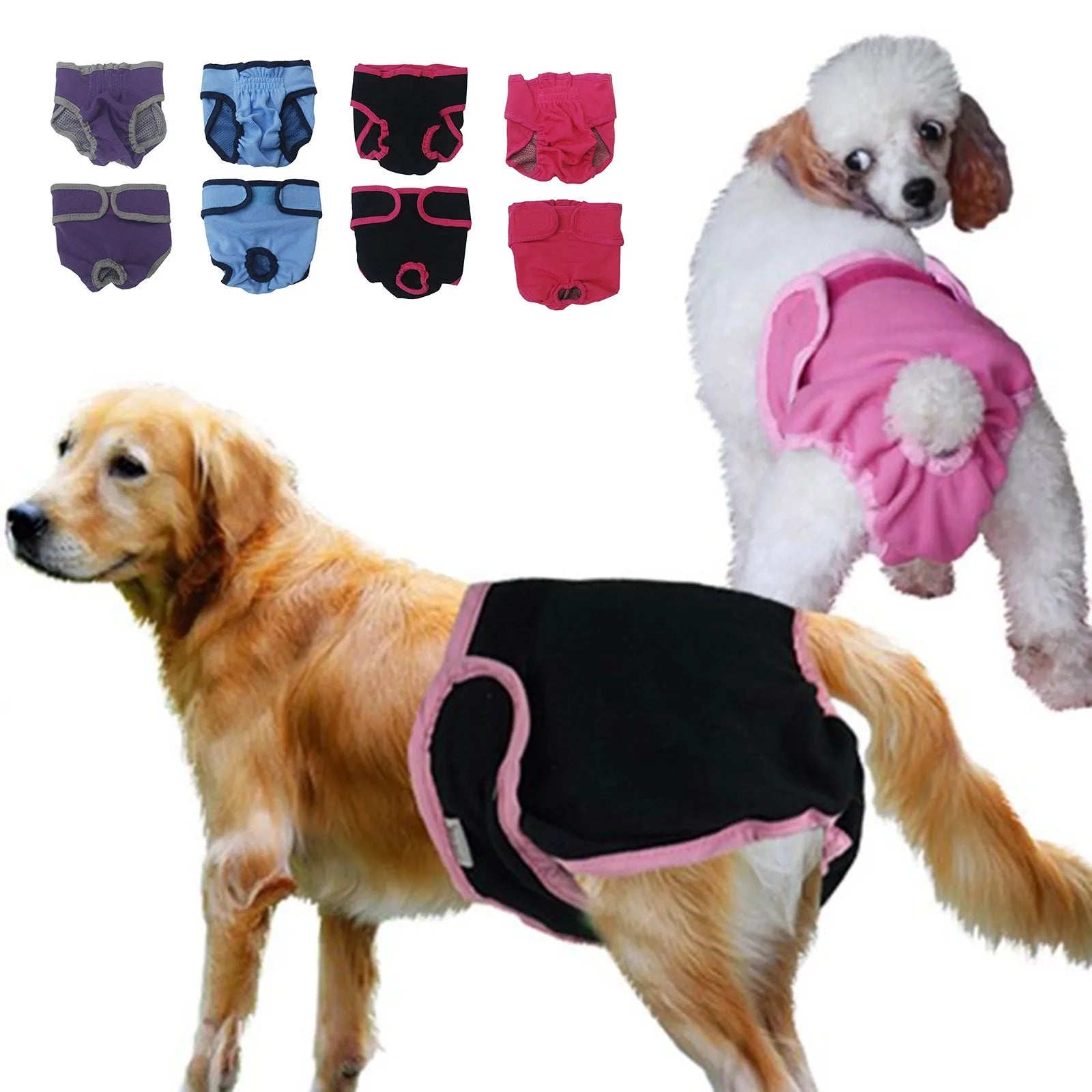 Washable Female Dog Diapers for Small and Medium Dogs Adjustable Pet Physiological Pants