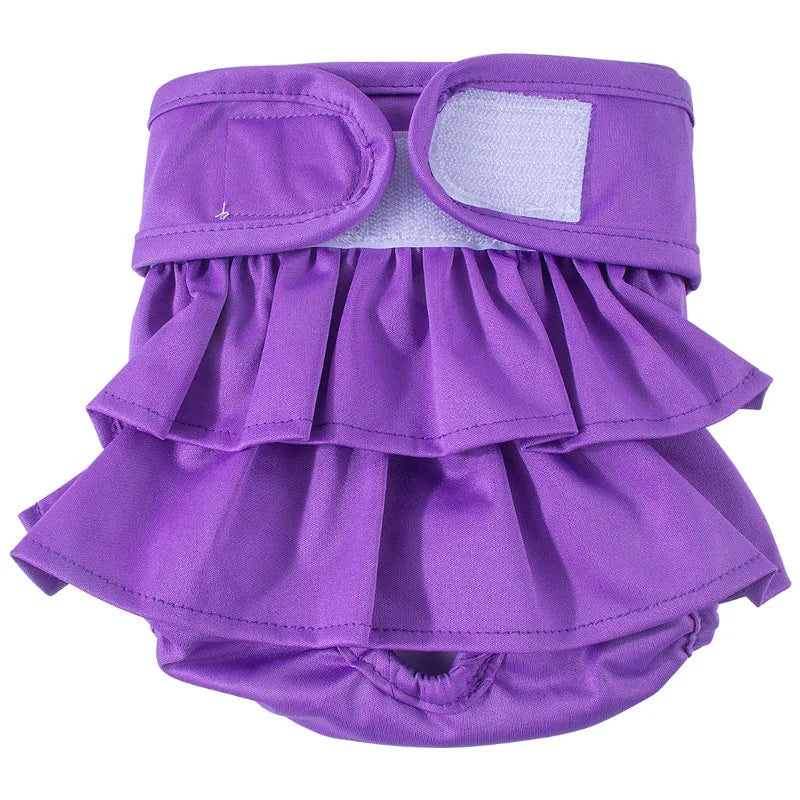 Adjustable Female Dog Diapers Reusable Washable Diapers for Small and Medium Dogs Solid Color Dog Dress Cute Pet Supplies