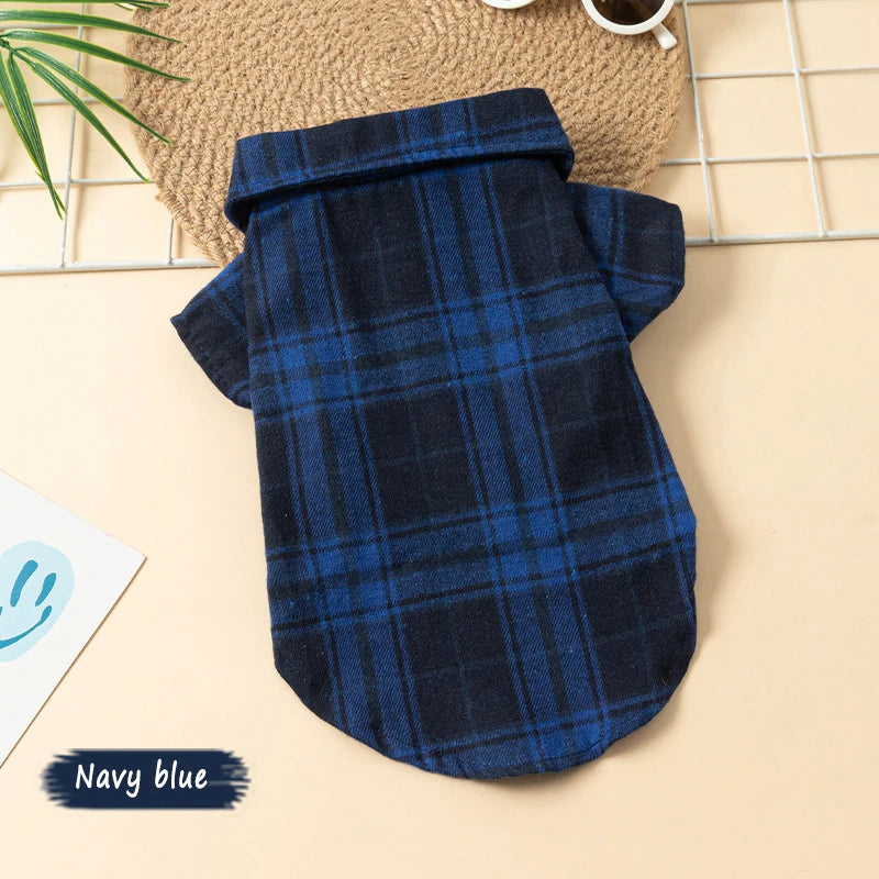 Plaid Shirts for Small Dogs and Cats – Polo Shirt for All Seasons