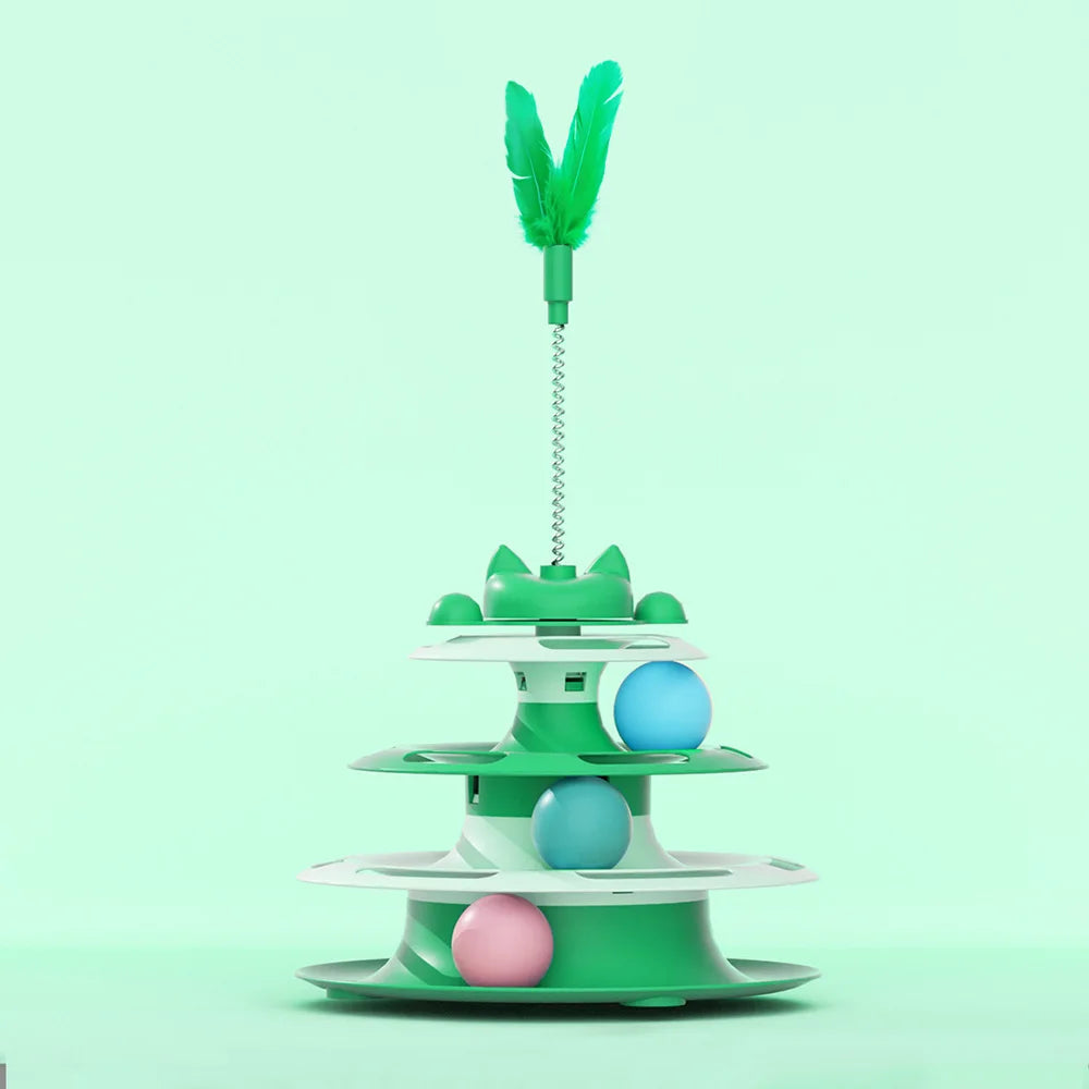 Interactive cat toy – vortex with balls and a stick