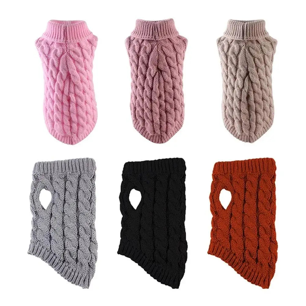 Pet Dog Sweater Small Dog Clothes Fashion Autumn Winter Solid Knitting Warm Comfortable Clothing Cat Puppy Clothes Costume