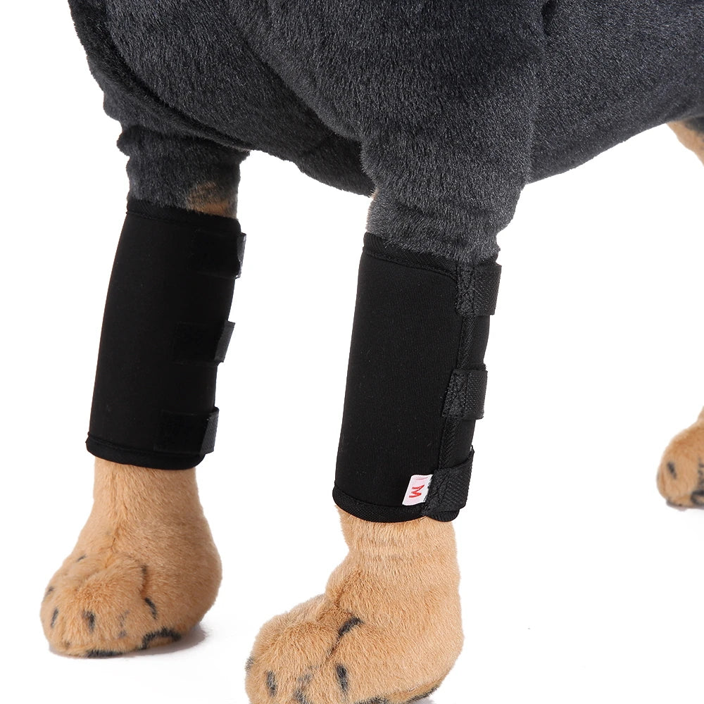 1 Pair Dog Elbow Protector Sleeve Elbow Pad Dog Leg Hock Joint Protection Wounds with Bandage Wrap Heals Sprains Helps Pet Supply