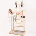 3-in-1 Wooden Tower for Parrots – Seat, Swing, and Ladder in One