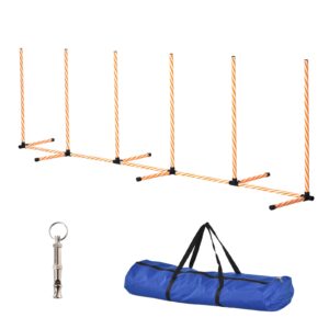 PawHut set za agility trening pasa – 6 štapova za prepone, zvižalj i torba