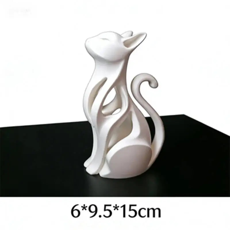 Elegantna moderna skulptura mačke u sedećem položaju – 3D štampana dekoracija - Slika 2